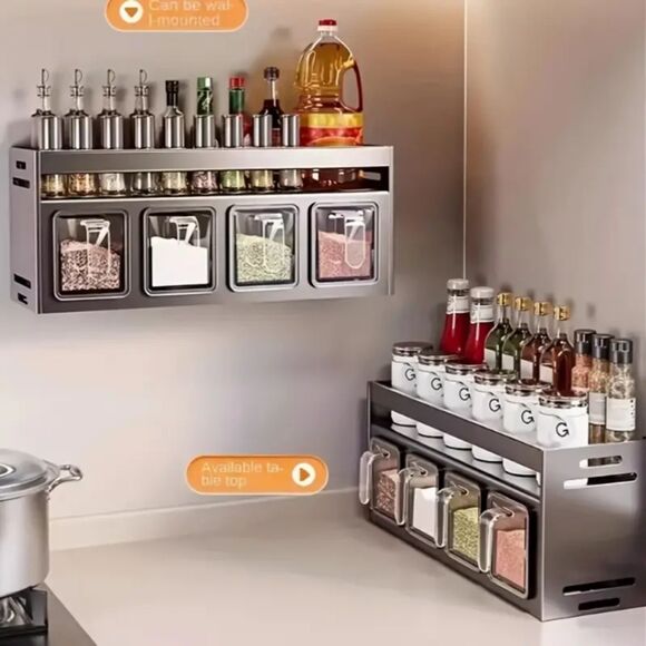 NIB Seasoning storage Kitchen spice rack Multifunctional wall-mounted spice rack - Picture 4 of 6
